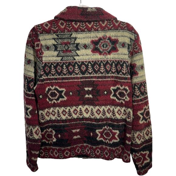 Bear Ridge Outfitters Wool Blend Fleece Full Zip Jacket Womens M Aztec Western - Picture 2 of 9